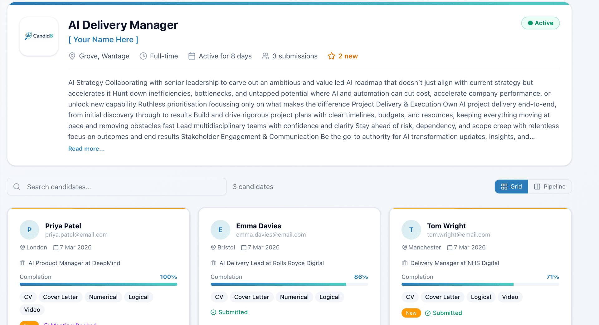 Screen candidates as normal and then go deeper